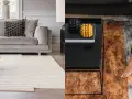 Quel tapis avec canapé gris, un salon moderne avec un tapis texturé et un tapis abstrait aux couleurs chaudes.