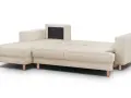 Canapé modulable beige clair, idéal pour un salon, avec une densité de 30kg/m3 pour un confort optimal.