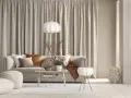 Quelle deco avec canapé gris clair : coussins texturés, plaid ocre, table basse en bois, lampes douces. Ambiance cosy et naturelle.