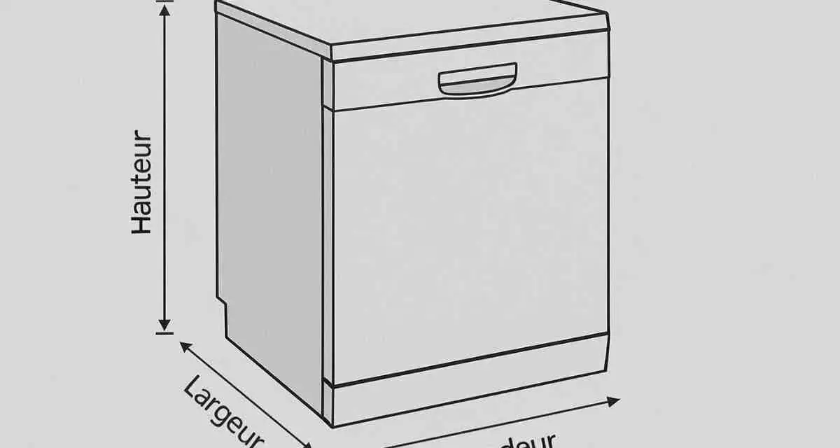 Schéma des dimensions lave vaisselle encastrable : hauteur, largeur et profondeur.
