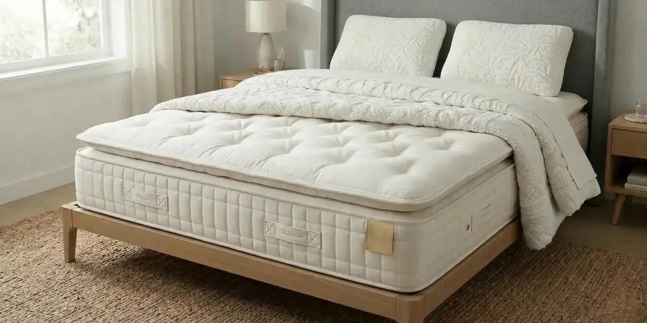 Un matelas ressorts ensachés mousse à mémoire de forme, prêt à vous offrir un sommeil réparateur.