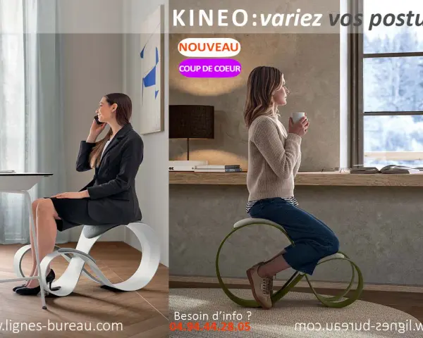 Le siège KINEO, pour varier les postures assises. Fini les inconvénients d'une position statique.