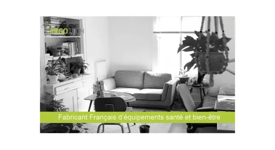 Salon cosy avec canapé, plantes et étagères. Le **design ergonomique** est au cœur de cet espace, conçu pour le bien-être.